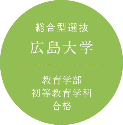 総合型選抜 広島大学 教育学部初等教育学科 合格